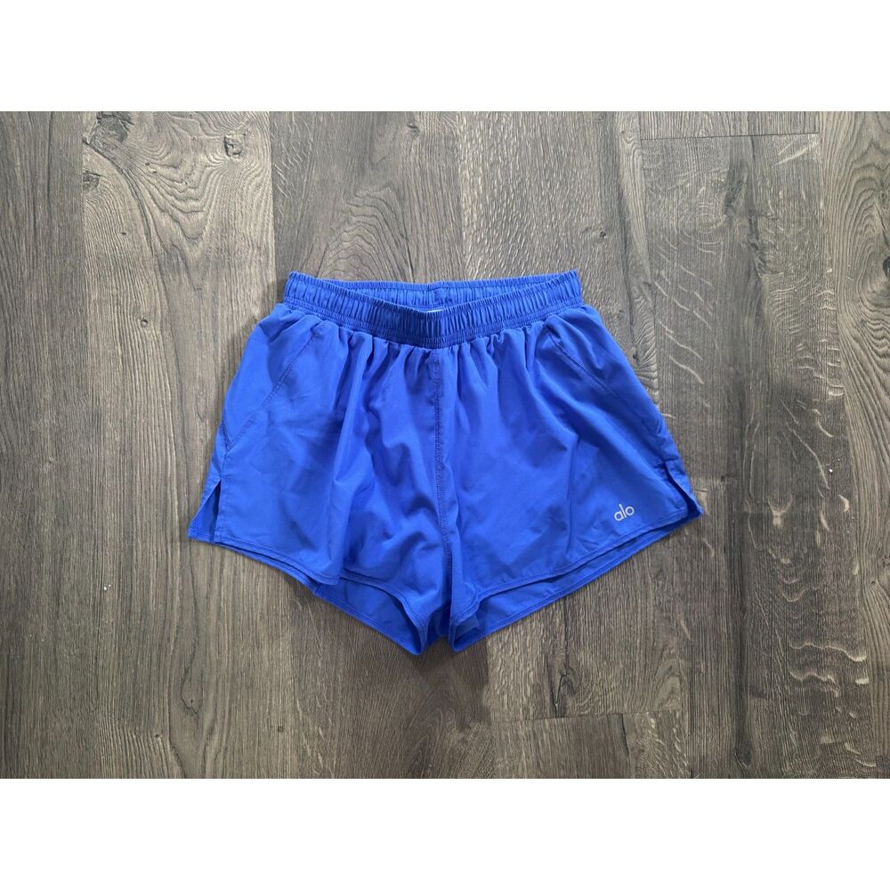 Alo Yoga Stride Women's Running Short Neon Cobalt Royal Blue size S ~ LIKE NEW